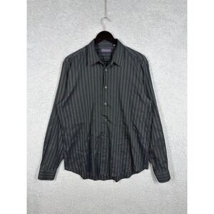Ted Baker Shirt Mens Size 4(L)  Black Striped Button Down Long Sleeve Dress